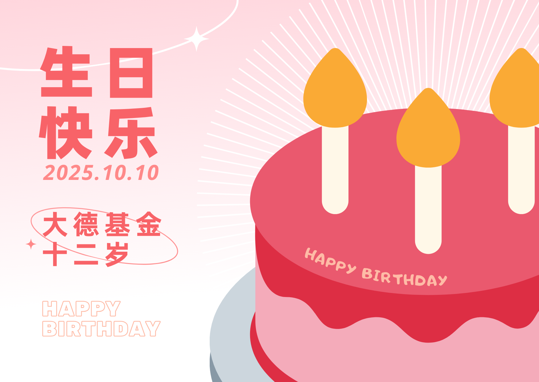 粉黄色少女心可爱矢量粉嫩生日蛋糕祝福可爱分享中文贺卡.png